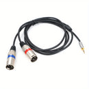 Cable de Audio Macho de 3.5mm a XLR Chapado en Oro Premium - Cobre Puro, Conector Dual XLR para Teléfonos Móviles y Computadoras a Consolas de Mezcla