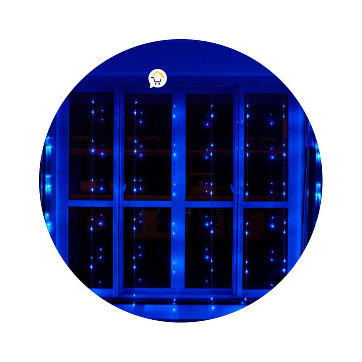 Luz Cascada 6X1 Metros 320 LED Luces Navidad AZUL RF 6X1-320L