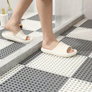 12 piezas de tapetes antideslizantes transparentes para baño con agujeros de drenaje, diseño de plástico duradero a cuadros, alfombrillas antideslizantes para ducha, seguridad en el baño, fácil de limpiar, material fácil de limpiar, patrón a cuadros