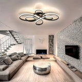 Luz de techo LED moderna, 3000K/4000K/5000K Lámpara de techo negra LED, Luz de techo de acrílico con forma de flor creativa LED para balcón, pasillo, dormitorio, sala de estar