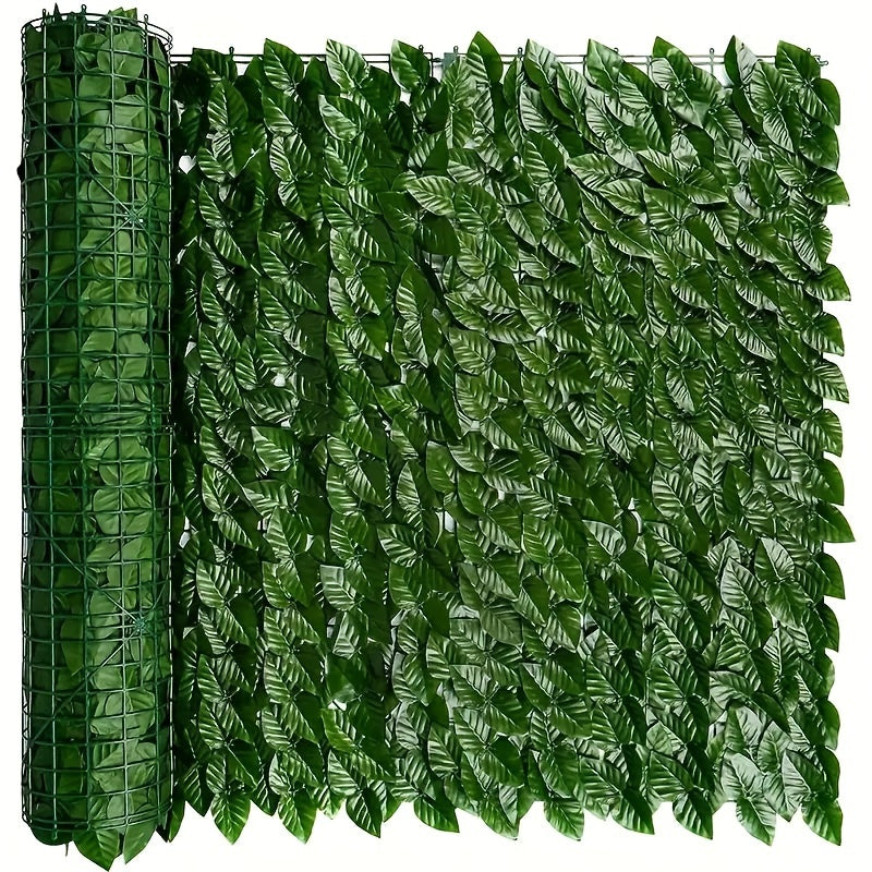 1 Rollo de Vidrio Artificial de Hiedra - Panel de Pared de Verde Falso para Jardín al Aire Libre, Decoración del Hogar y la Habitación | Perfecto para Navidad y Espacios Estéticos, Material Plástico Duradero, No se Necesita Electricidad, Pantalla de Priv
