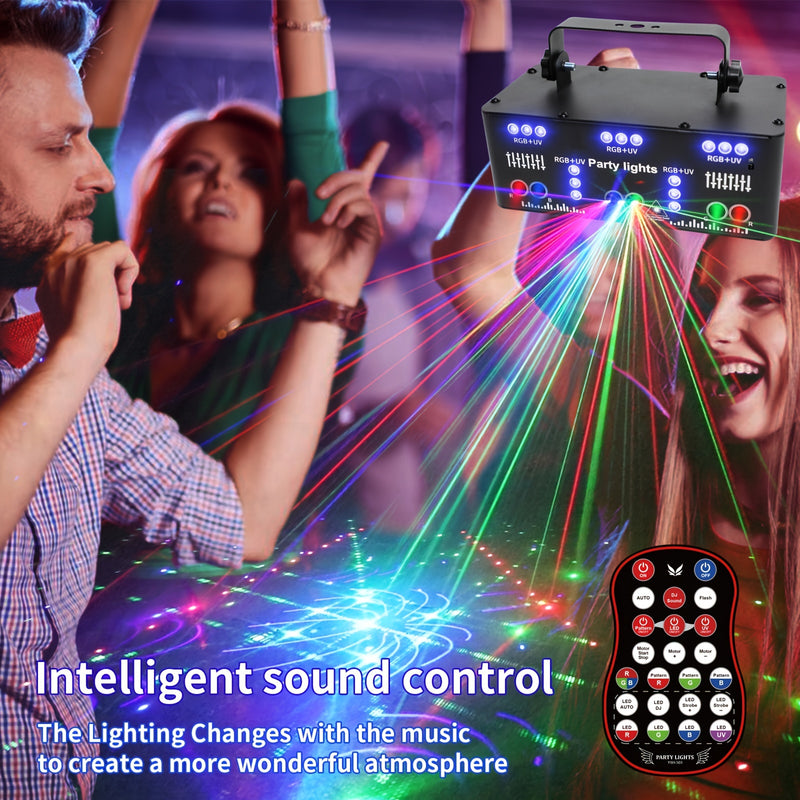 1pc YSH 21 Ojos RGB LED Luces de Escenario con Control Remoto, DMX-512 Iluminación Profesional para Fiestas DJ, Control por Voz, Lámpara de Techo/Mesa Desmontable para Discoteca, Bar, Karaoke, Boda, Halloween, Navidad, Uso en Interiores, 110-130V, Enchuf