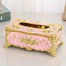 Porta pañuelos de lujo y estilo vintage europeo - Dispensador de papel con diseño floral, material plástico, decoración para mesa o coche, versátil para múltiples escenarios, adecuado para todas las estaciones