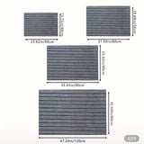 Tapete antideslizante a rayas - Alfombra duradera para interior/exterior, fácil de limpiar y cortar, lavable a máquina en poliéster, negro con diseño de rayas, ideal para cocinas, balcones, pasillos y lavanderías, alfombra para piso de cocina | Tapete ve