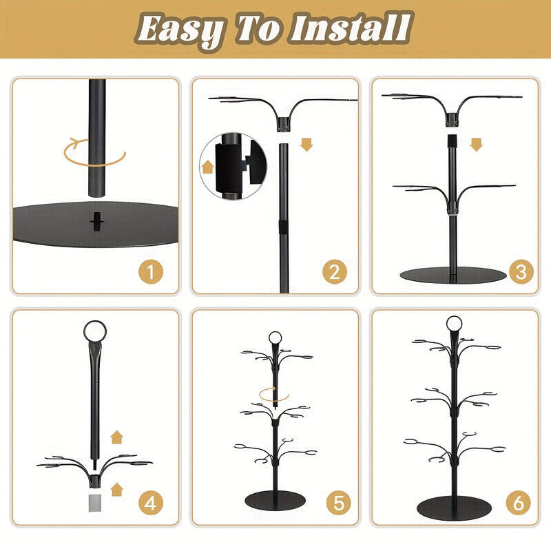 Soporte de árbol de bebidas de metal de 12 tazas - Exhibidor de bar desmontable para whiskey, bebidas, champán y más, soporte de bebidas para fiestas | Soporte de metal elegante | Diseño desmontable