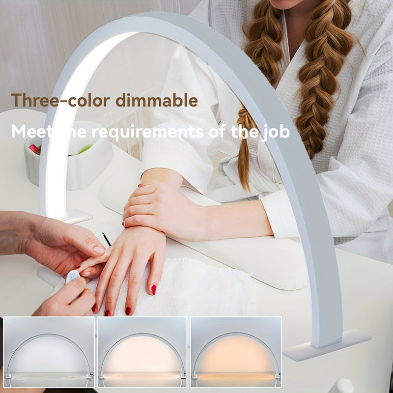2025 Lámpara de Uñas Semi-Creciente Mejorada - Luz Profesional USB con Interruptor Encendido/Apagado, Brazo Extensible para Hogar y Salón - Compatible con Manicura, Pedicura, Maquillaje, Tatuajes y Manualidades - Construcción en Aluminio Duradero, Lámpar