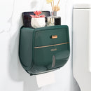 1pc Luxe Soporte de caja de pañuelos de pared, doble capa de gran capacidad, instalación sin taladro, acabado de plástico pulido, forma cuadrada, para decoración y almacenamiento de baños