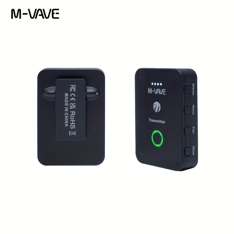 Sistema de micrófono inalámbrico WP-9 de 2,4 GHz con monitor de auriculares, transmisor y receptor recargable por USB-C, funcionalidad de estéreo/mono/silencio, conectividad universal, alimentado por batería de litio