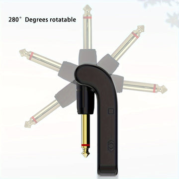 Sistema inalámbrico para guitarra de 2.4 GHz con batería recargable - Chip de alta calidad, 10 horas de duración, emparejamiento automático para guitarras eléctricas, bajos y más - Negro, transmisor inalámbrico para guitarra