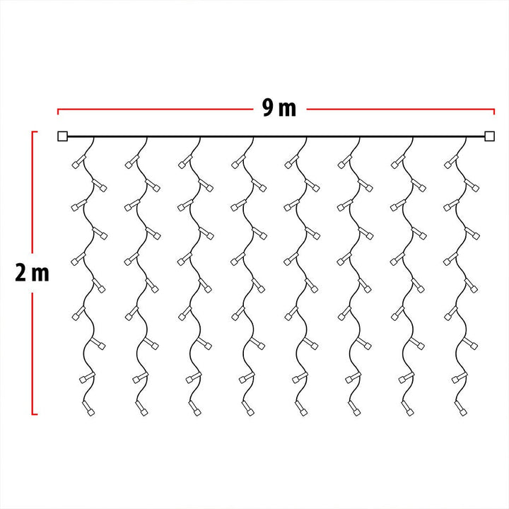 Luz Cascada 9X2 Metros 900 LED Luces Navidad MULTICOLOR  2027