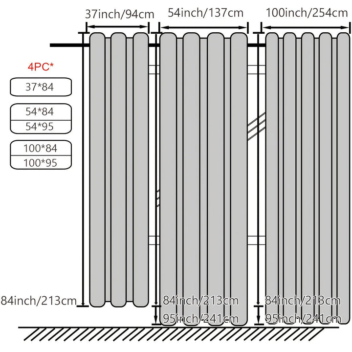 4 cortinas para exteriores, porches, balcones y gazebos, diseño con bolsillo para varilla, fáciles de colgar, transpirables y ligeras