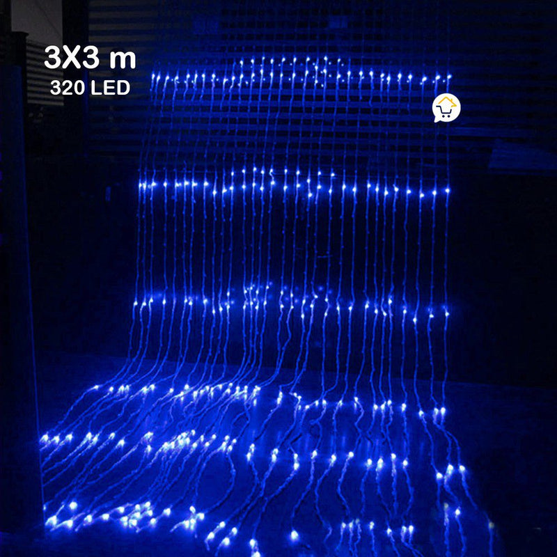 Luces Cascada 3X3 Metros 320 LED Navidad Interior Exterior 3X3-320L