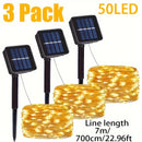 Luces solares para exteriores, 3 piezas, luces LED cálidas, resistentes al agua, para fiestas, jardín, árboles, bodas, decoración navideña - carga solar con sensor de luz