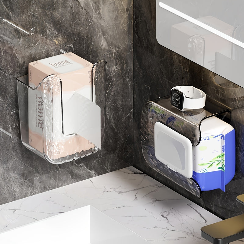 Dispensador de toallitas húmedas para pared - Soporte con adhesivo resistente para baño, guardería y camping, diseño rectangular transparente con ranura de fácil acceso, regalo ideal para el Día de la Madre