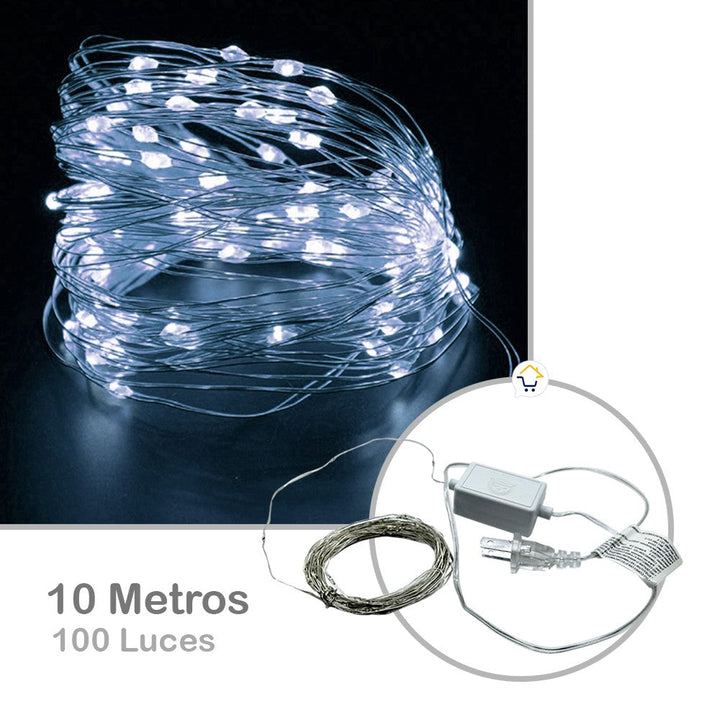 Extensión Micro LED Lineal 10m 100 Luces Navidad Blanco 1541C