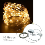 Extensión Micro LED Lineal 10m 100 Luces Navidad Cálida 1540C