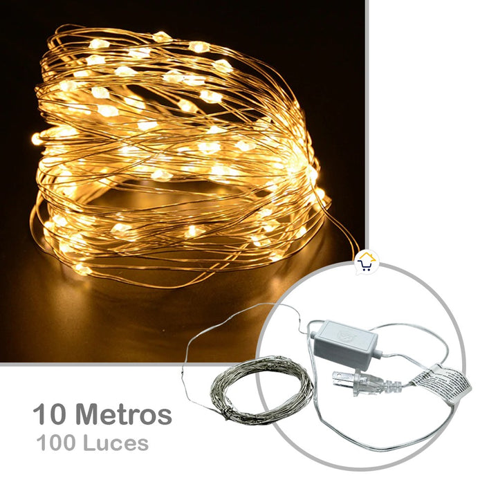 Extensión Micro LED Lineal 10m 100 Luces Navidad Cálida 1540C