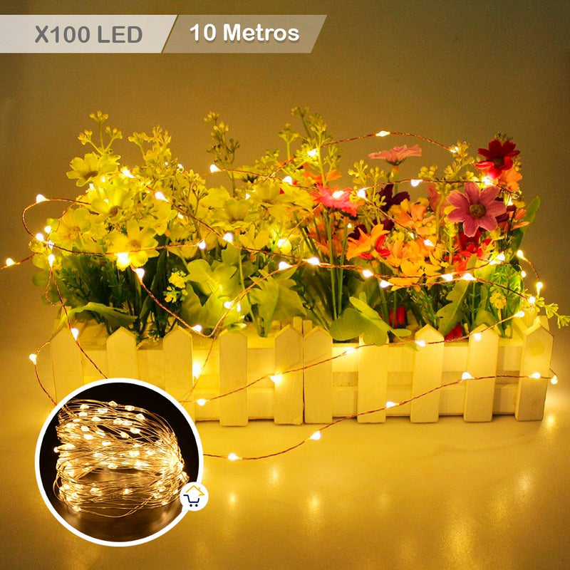 Extensión Micro LED Lineal 10m 100 Luces Navidad Cálida 1540C