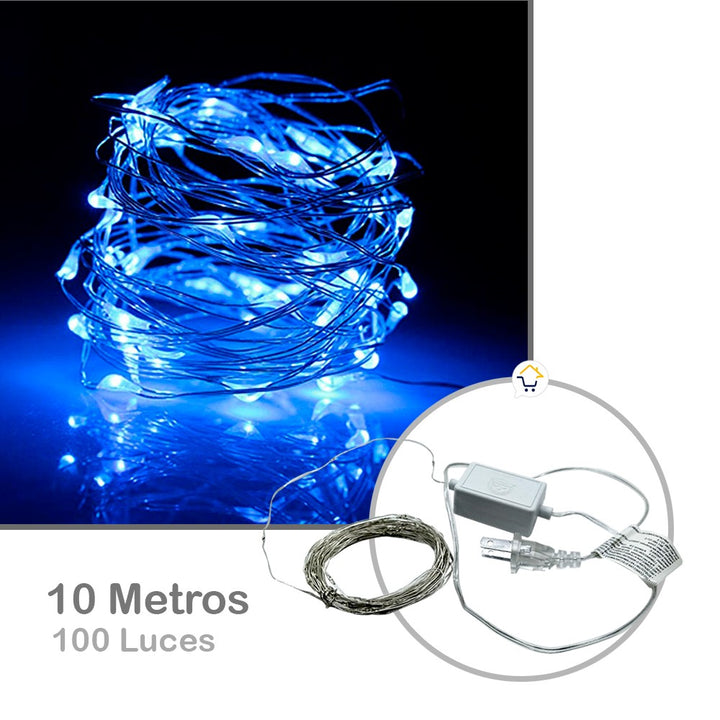 Extensión Micro LED Lineal 10m 100 Luces Navidad Azul 1542C