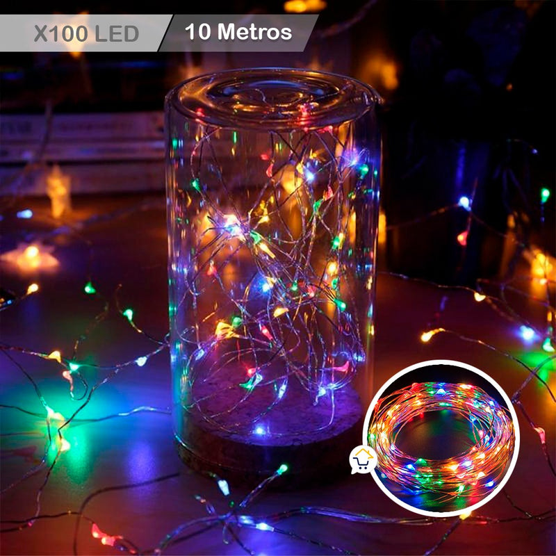 Extensión Micro LED Lineal 10m 100 Luces Navidad Multicolor 1543C
