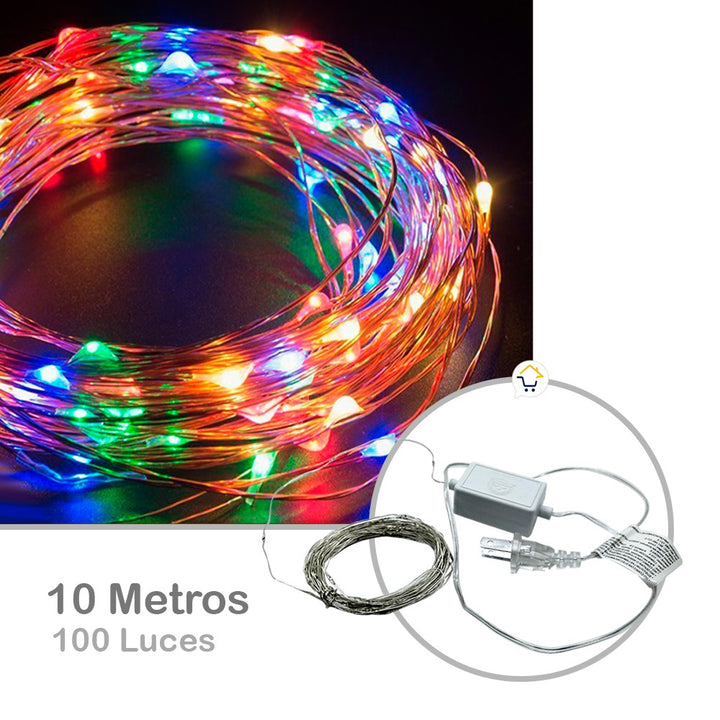 Extensión Micro LED Lineal 10m 100 Luces Navidad Multicolor 1543C