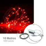 Extensión Micro LED Lineal 10m 100 Luces Navidad Rojo 1545C