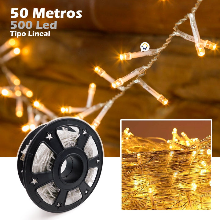 Luz Led Lineal 50 Metros 500 Led Luces Navidad Cálida 1510