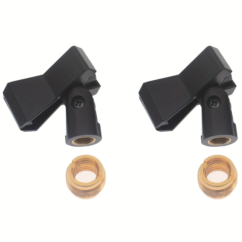 2 piezas de abrazaderas ajustables inalámbricas para micrófono - Clips de plástico duraderos con bloqueo de tornillo seguro para soporte de micrófono, ajuste sin manos, compatible con varios modelos de micrófono, grabación sin manos, construcción sólida