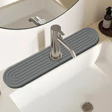 Alfombrilla de Fregadero de Cocina de Tierra de Diatomeas de Secado Rápido - 39.37cm Súper Absorbente, Bandeja de Grifo Resistente a la Humedad con Papel de Lija Incluido - Gris Claro