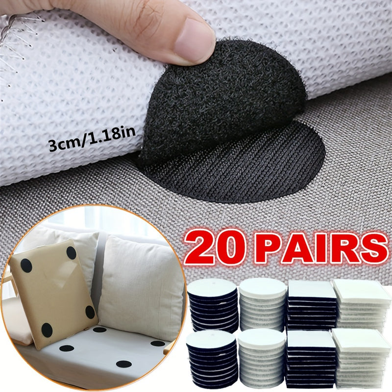 20 Pares (40 piezas) Nueva Cinta Antirizado de 30mm para Alfombras, Sujeta la Alfombra, Sofá y Sábanas en su Lugar y Mantiene las Esquinas Planas, Sujeta Antirizado para Alfombras