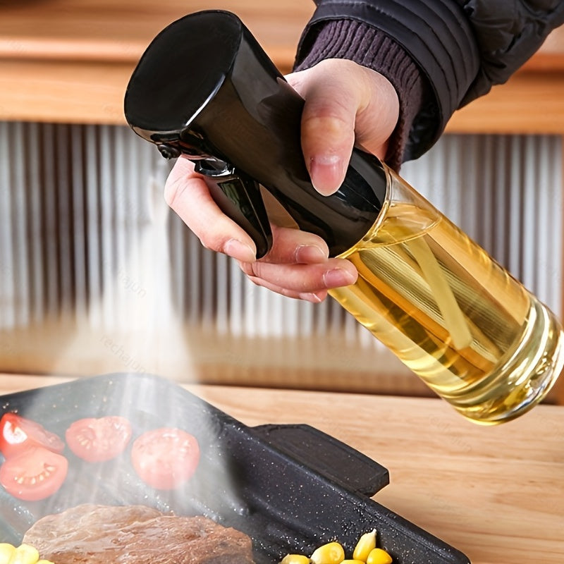 1 pza. 220ml/320ml Botella pulverizadora de aceite de oliva de cocina de alta presión a prueba de fugas para barbacoa, freidora de aire, aceite pulverizador para acampar, herramienta de cocina