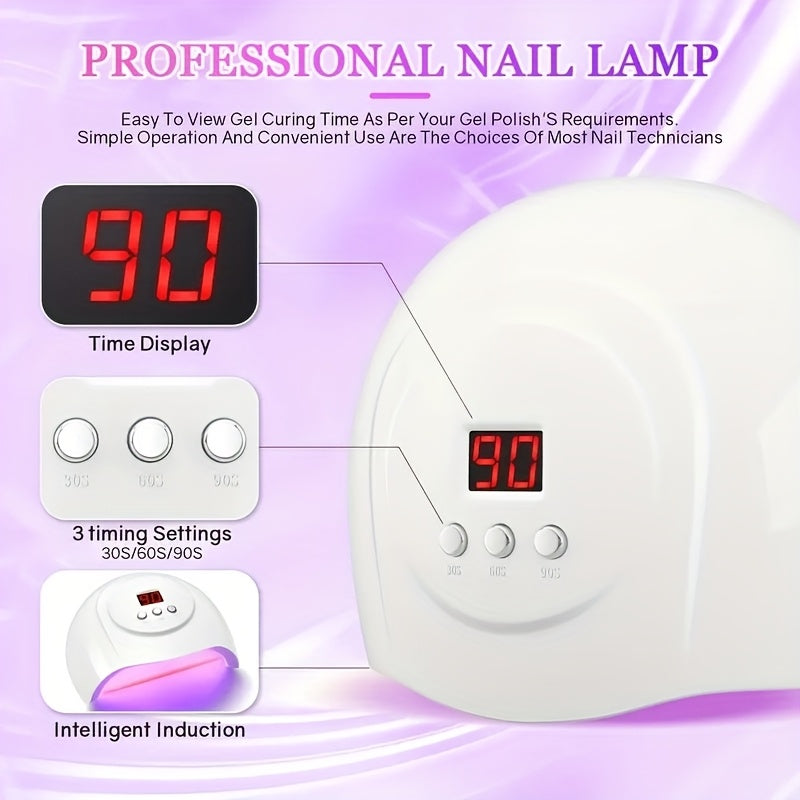 Secador de Uñas LED 24 Luces, Máquina Recargable USB para Gel, Kit Profesional de Manicura, Apto para Todos los Tipos de Gels y Cuidado de Pies