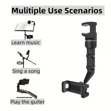 Soporte de teléfono en forma de L giratorio de 360° ajustable - Material PP premium, multiusos para coche y hogar, navegación GPS, reproducción de música, práctica de guitarra - Plástico duradero, no requiere energía, soporte de teléfono para coche