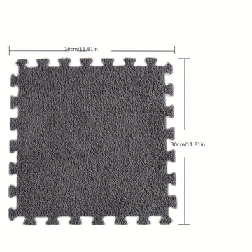 Conjunto de 24 alfombras geométricas de felpa, alfombra de suelo cuadrada de pelo bajo, poliéster lavable y EVA, hecha a máquina, alfombra de dormitorio interior para sala de estar, apta para mascotas, decoración temática navideña