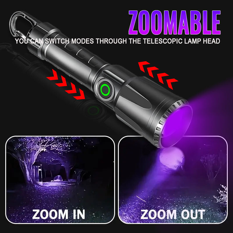 1pc Lámpara de Curado para Esmalte - 395nm con Luz Negra, Recargable USB, Mini Tamaño, Antorcha de Detección, con Gancho