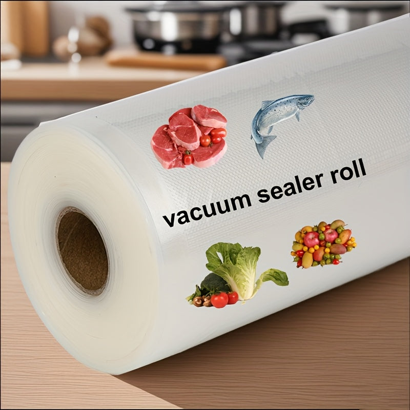 Rollo de Bolsas para Sellado al Vacío de 20 cm de Ancho y 10 m de Largo para Almacenamiento de Alimentos - Rollo Hermético Extra Grueso para Mantener la Frescura de Carne, Queso, Verduras y Frutas, Resistente para Congelador, Mantiene los Alimentos Fresc