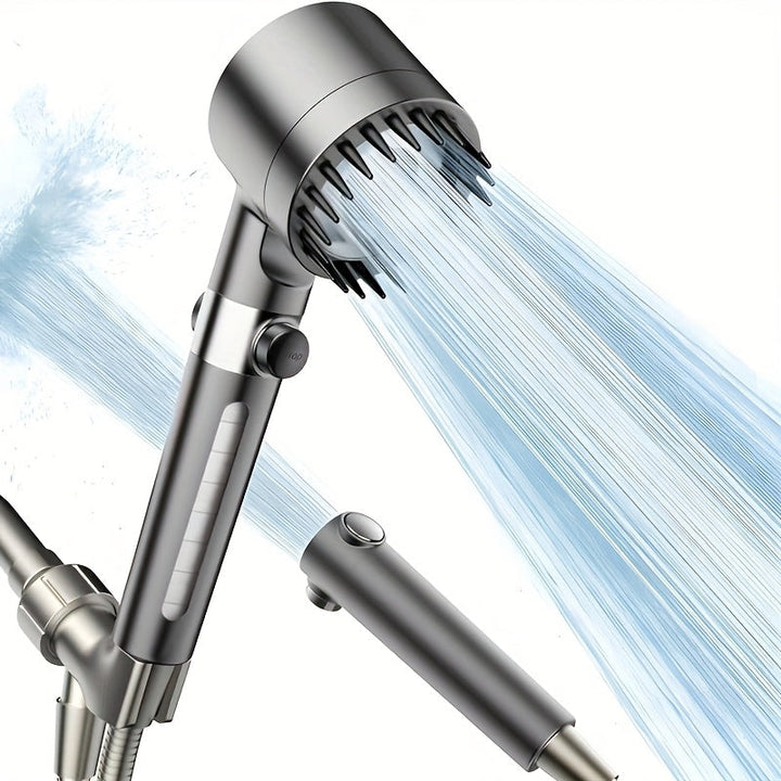 Cabezal de ducha ajustable con filtro, 3 niveles, montaje en pared, experiencia de lluvia, plástico azul, accesorio para grifo, ideal para decoración de baño en Navidad y Halloween, accesorios para ducha