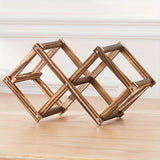 1 pieza, soporte de botella de vino de madera plegable - soporte de mesa portátil, barra y armario con 6 compartimentos, acabado natural de madera resistente para botellas de vino rojo/blanco, diseño que ahorra espacio