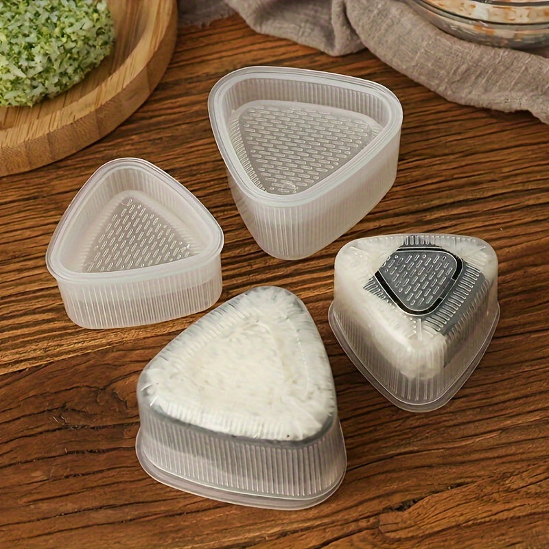 2 piezas de molde triangular transparente para bolas de arroz, grande y pequeño, para lonchera y decoración, accesorios de cocina, ideal para cocinar en casa