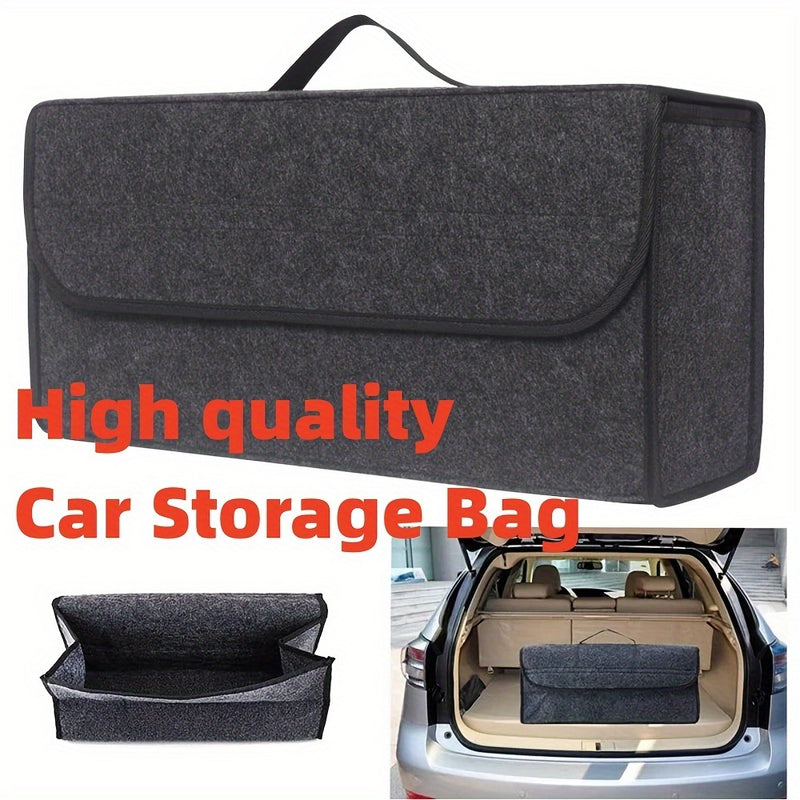 Organizador de Maletero Oxford de Alta Capacidad con Bolsa Modelo - Caja Plegable, 50x19x9cm, Organizador Interior para SUVs, Sedanes y Camionetas en Gris