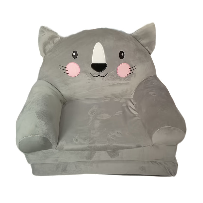 1pc Sofá de Peluche Convertible 2-en-1 con Temática Animal Adorable - Suave, Transpirable y Lavable con Espuma de Memoria y Asa Ancha, Plegable para Almacenamiento Fácil - Diseños de Perro Azul y Vaca Rosa para Leer, Relajarse, Dormir