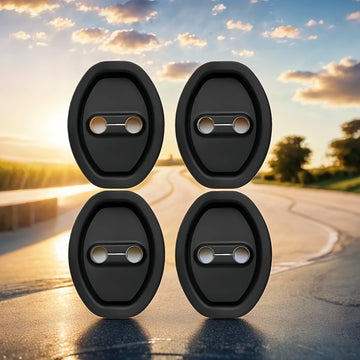4pcs Funda Protectora de Silicona para Cerradura de Puerta, Almohadilla de Absorción de Impactos para Cerradura de Puerta de Coche, Pegatina Anticolisión Gruesa para Protección Integral, Antioxidante y Reducción de Ruido, Adecuada para Todos los Modelos