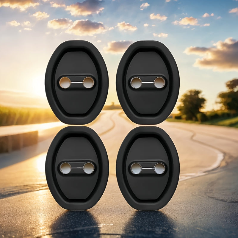 4pcs Funda Protectora de Silicona para Cerradura de Puerta, Almohadilla de Absorción de Impactos para Cerradura de Puerta de Coche, Pegatina Anticolisión Gruesa para Protección Integral, Antioxidante y Reducción de Ruido, Adecuada para Todos los Modelos
