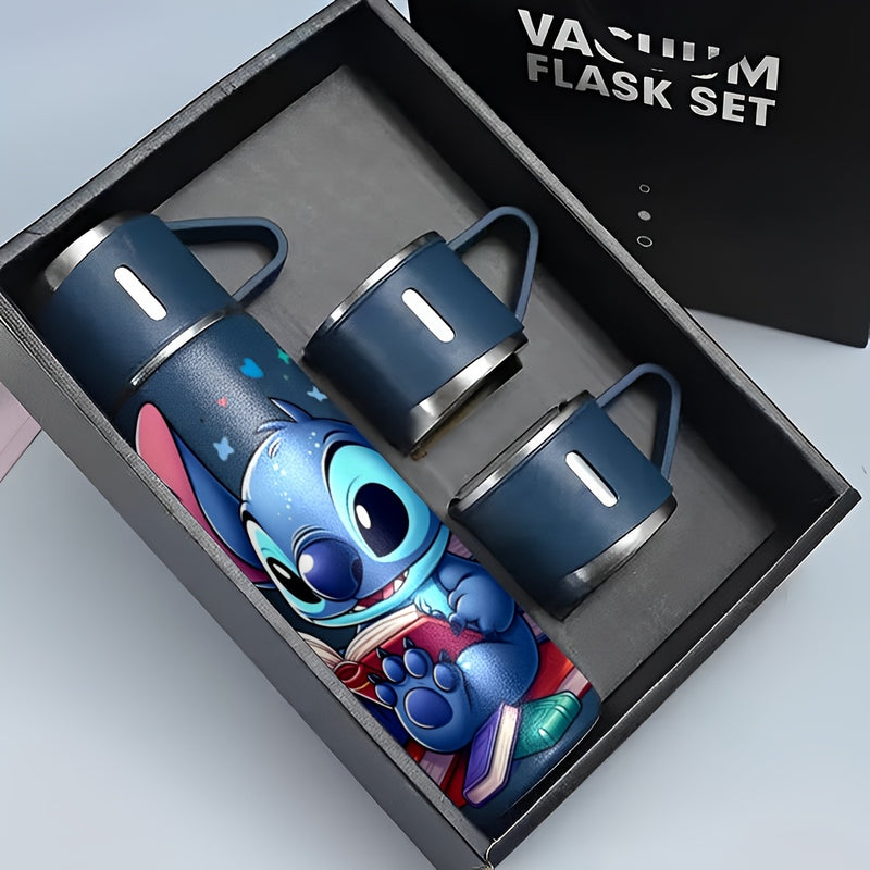 Taza Térmica de Acero Inoxidable Disney Stitch de 17oz, Aislada al Vacío, Reutilizable, Solo Lavado a Mano, Multiusos, con Vaso, para Adultos, Café, Bebida Caliente, Bebida Fría, Botella de Agua LHB03211