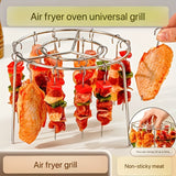 1 Juego de Pinchos para Freidora de Aire, BBQ DIY con 24 Palitos para Carne y Verduras, Sin Necesidad de Voltear, Accesorios Compatibles con Freidora de Aire, Horno y Olla a Presión