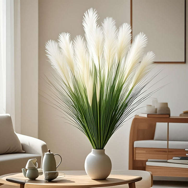 Ramo de paja artificial grande y realista de 35,8" - Decoración elegante para suelo para bodas, hogar y celebraciones estacionales - Plástico, sin recipiente incluido - Ideal para Navidad, Acción de Gracias, Día de la Madre, decoración de bodas