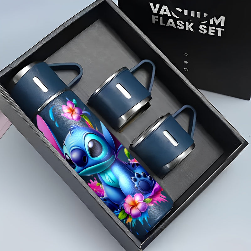 Taza Térmica de Acero Inoxidable Disney Stitch de 17oz, Aislada al Vacío, Reutilizable, Solo Lavado a Mano, Multiusos, con Vaso, para Adultos, Café, Bebida Caliente, Bebida Fría, Botella de Agua LHB03211