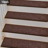 Pedales de escalera de madera para interiores, 5pcs/10pcs de conjunto de alfombras de escalera autoadhesivas antideslizantes, 30x8x1.8 pulgadas (76x20x4.5cm), fáciles de desmontar, antideslizantes y suaves, con adhesivo reutilizable, adecuado para person