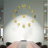 Reloj de pared moderno grande en 3D con números espejo - Tamaño ajustable, fácil de armar, funciona con pilas, ideal para decoración de sala u oficina en casa, decoración para pared