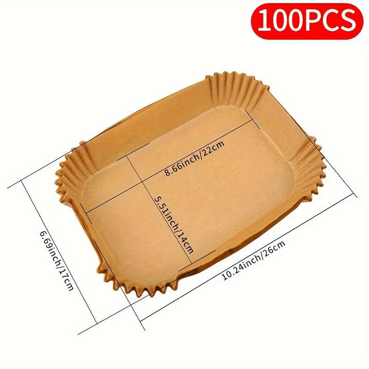 Forro Rectangular Duradero para Freidora de Aire con Diseño de Crestas - Papel Parchment No Blanqueado y No Tóxico para Fritura, Horneado y Parrilla sin Aceite - Compatible con Air Fryers, Horno y Parrillas - Ideal para Pollo, Papas Fritas y Alitas
